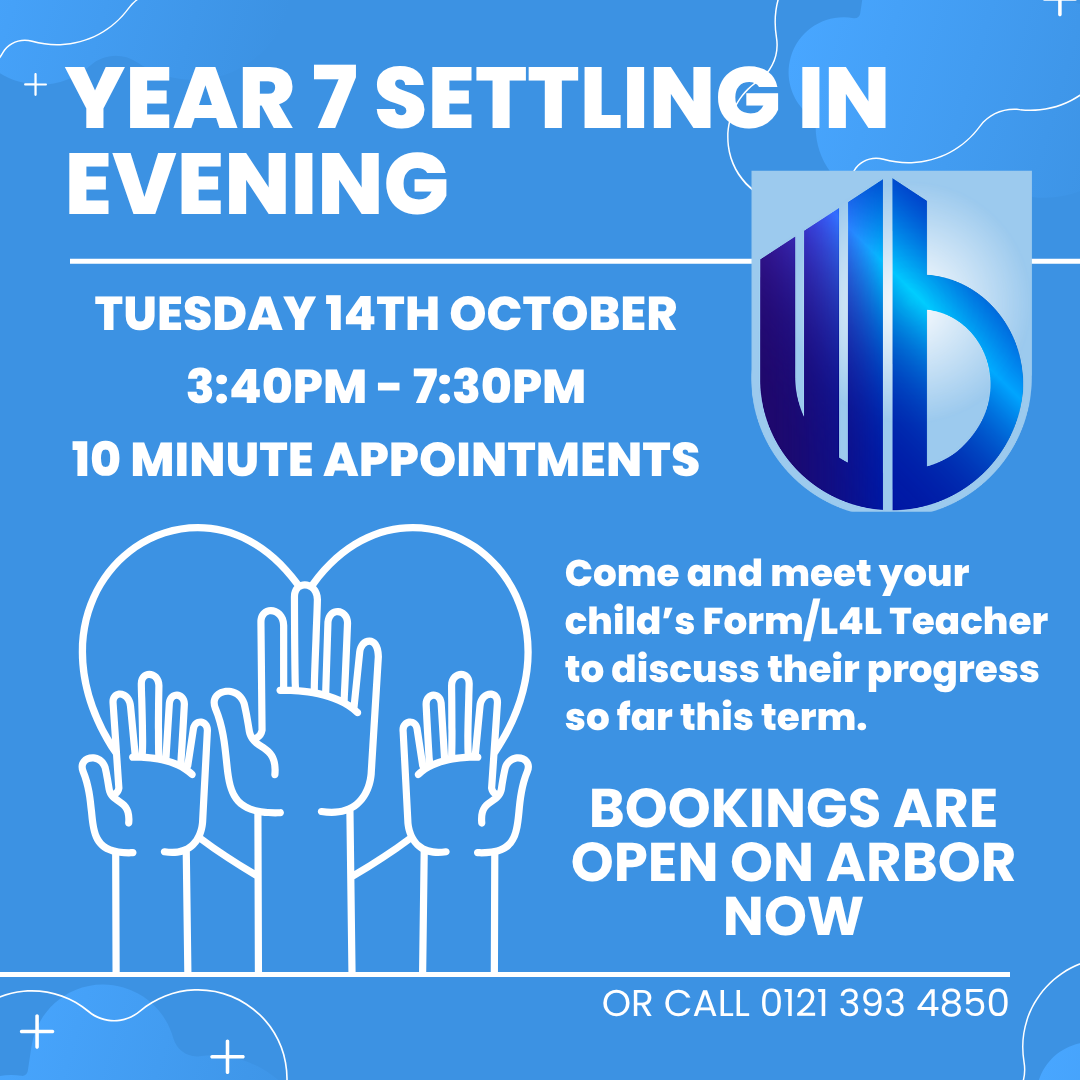 Year 7 Settling In Evening - 14th October - West Bromwich Collegiate ...